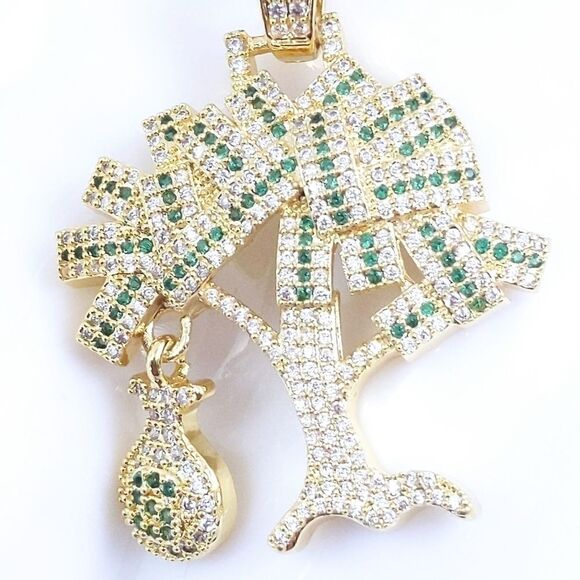 Icy Money Tree + 20" Rope Chain - Picture 1 of 8